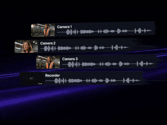 Three camera angles and a recorder snapping into one interview player